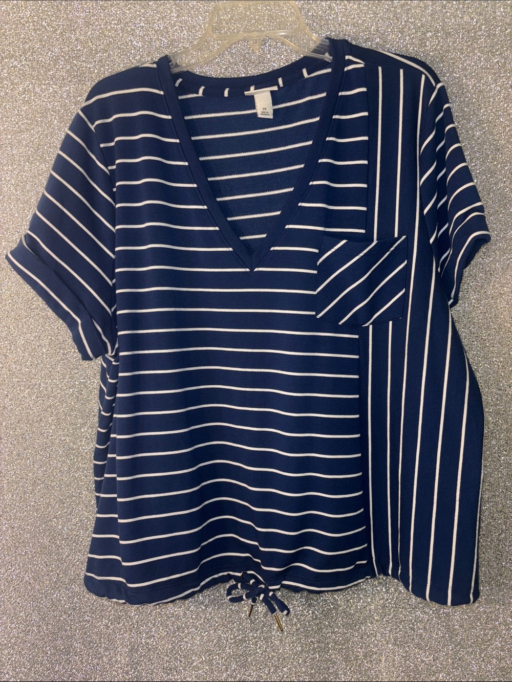 AVA & VIV size 2X striped top